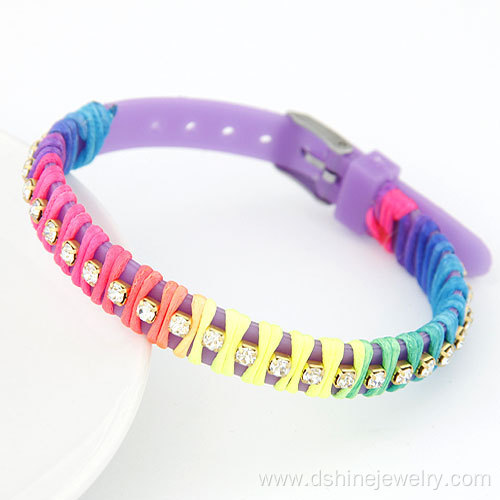 DIY Promotional Multi String Wrapped Silicone Band Bangle